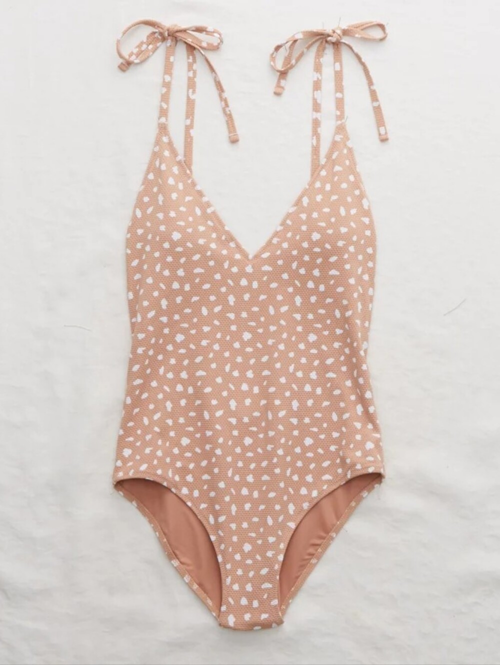 Aerie V Pique One Piece Swimsuit Size Med